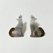 Vintage 925Silver & Brass Heavy Coyote Pirced Earrings Made In Mexico