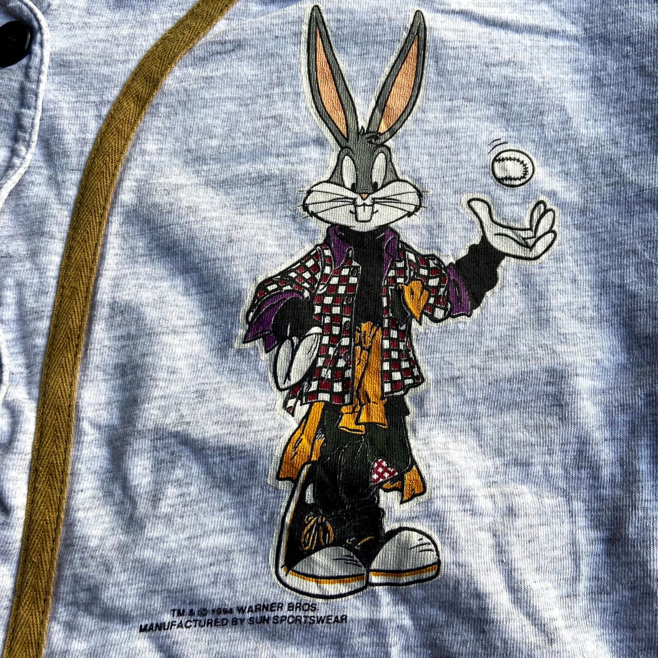 M1406y 90s 90年代 エプロン キャラクター ストライプ バックスバニー ビンテージ プリント 刺繍 古着 正規通販 90年代