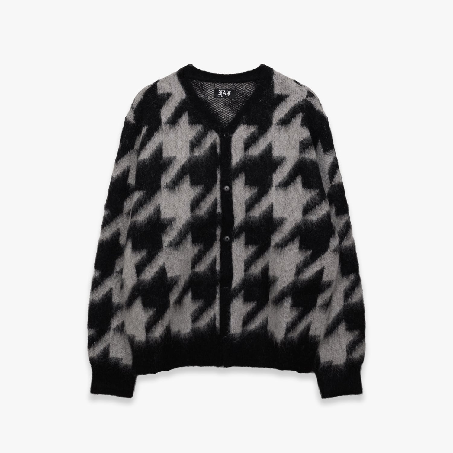 FAKE AS FLOWERS / FAF 25AW HOUNDSTOOTH CARDIGAN (BLACK)