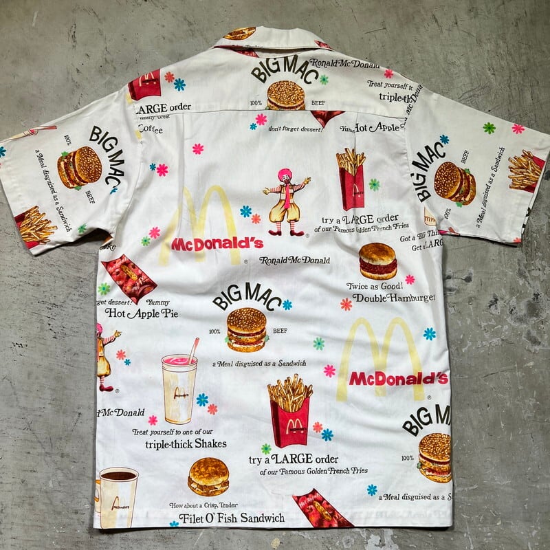ゆ*け様 超希少 70S マクドナルド アロハシャツ Ronald McDona 60's 70's McDnonald's マクドナルド コットンオープンカラーシャツ