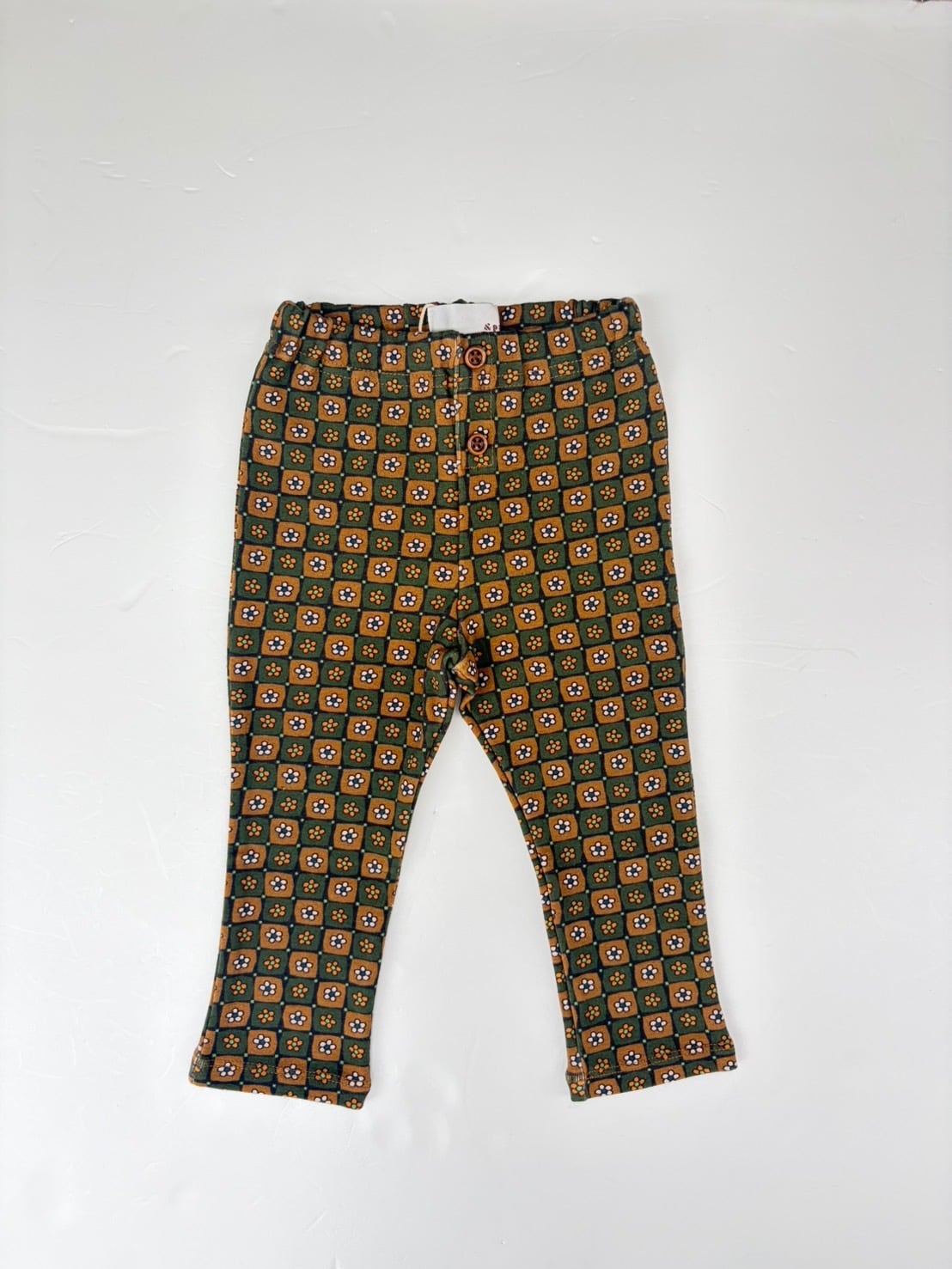 【26AW】&PAL(アンドパル)フラワースパッツ カーキ(80/90/100/110)