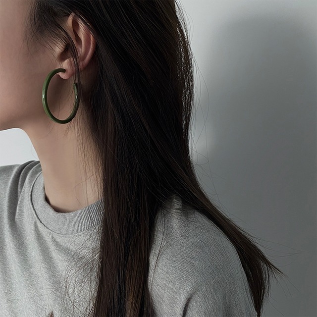 アボカドフープピアス K0205