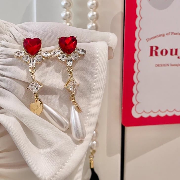 2種／ハートドロップピアス・イヤリング ・65833 | sucrier