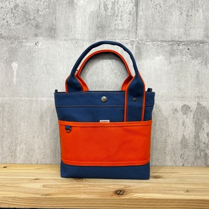 当店人気No.1.▽Bi Color Tote "M"【インディゴ×キャロット】