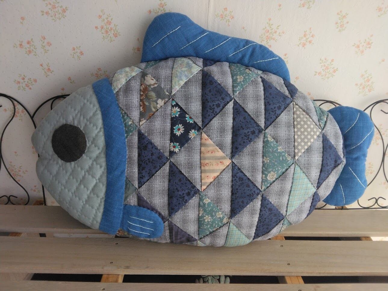 パッチワークキルトタペストリー ハウス | 布遊びポプリン パッチ