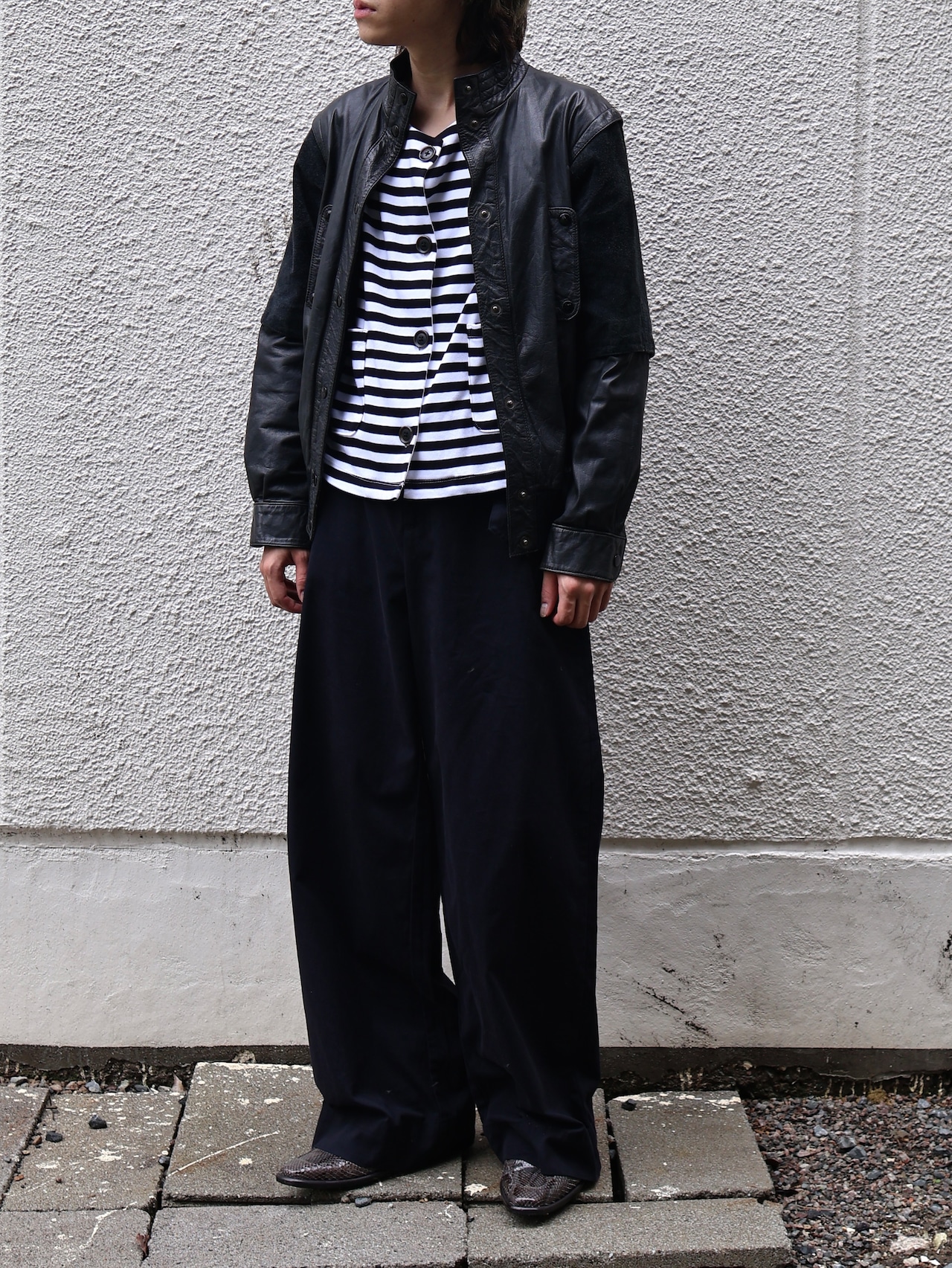 cropped border cardigan