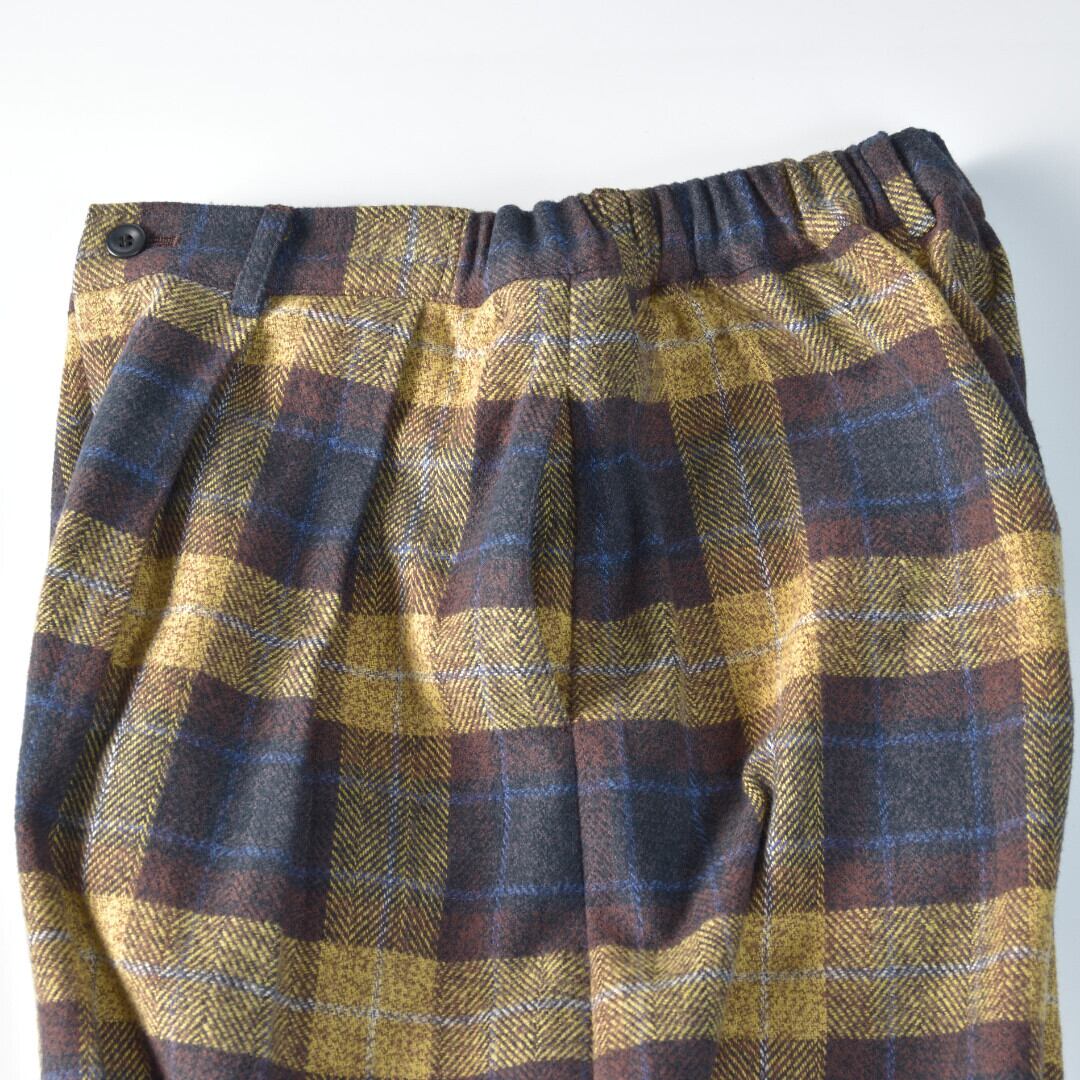 ina イナ ツィーディーコットン・フロントタックパンツ・ブラウンチェック【送料無料】