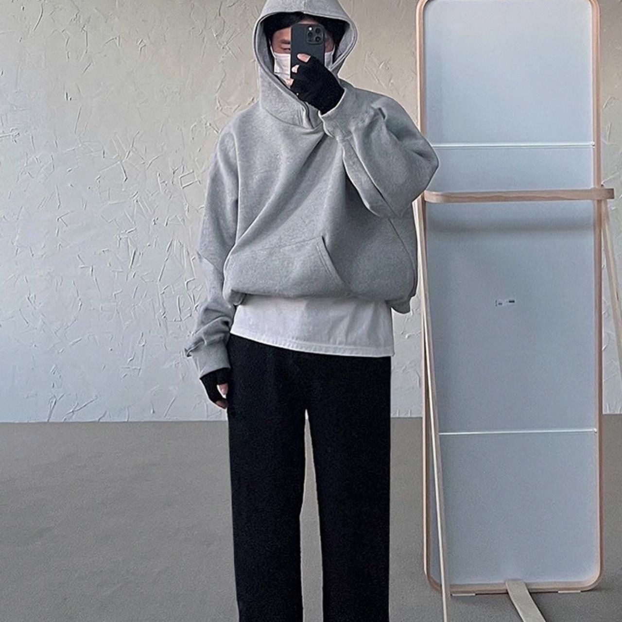 ビッグシルエット ドロップショルダー フーディー プルオーバー　1001