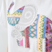 TRUBE キラキラ象さんデザインTシャツ【M~L】ホワイト