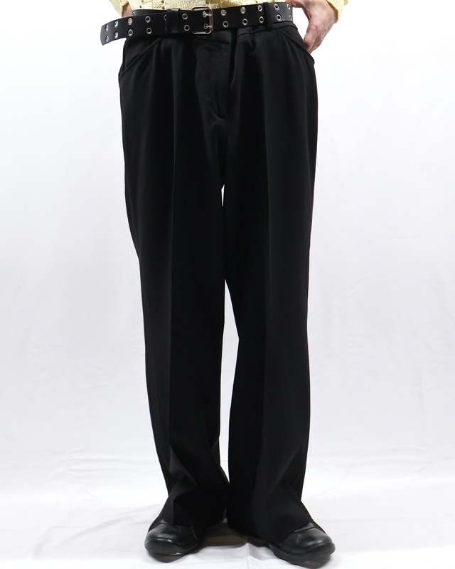 no tuck wide straight slacks