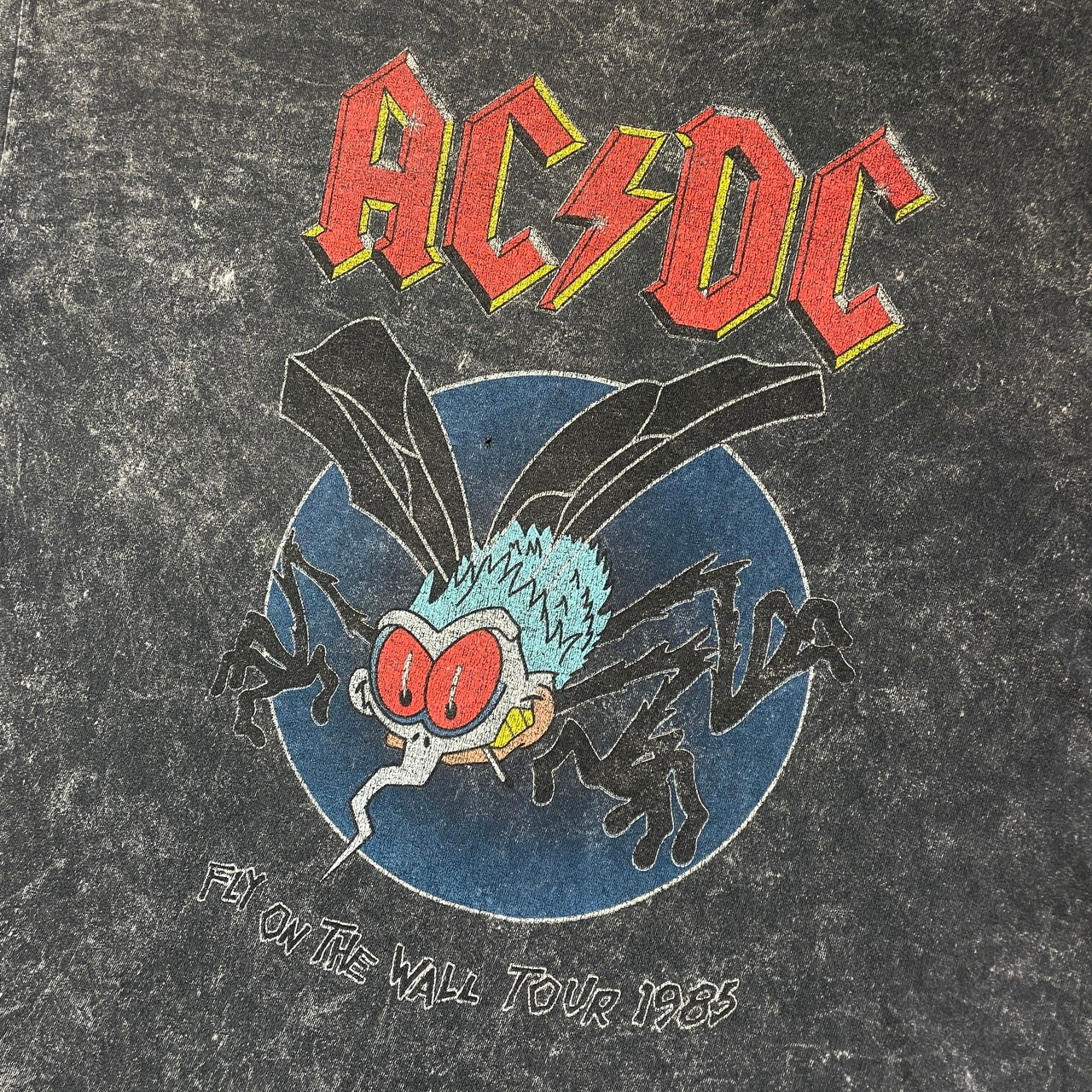 AC/DC FLY ON THE WALL TOUR 1985 ロゴプリント バンドTシャツ メンズ 