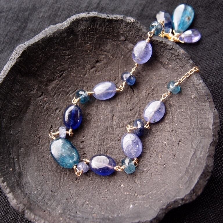【K14gf】Mixed Stone Bracelet・Blue /カイヤナイト×タンザナイト mixブレスレット