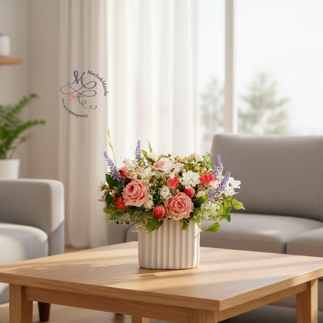 胡蝶蘭の華やかなフラワースワッグ 光触媒フラワー 開店祝いや誕生日や