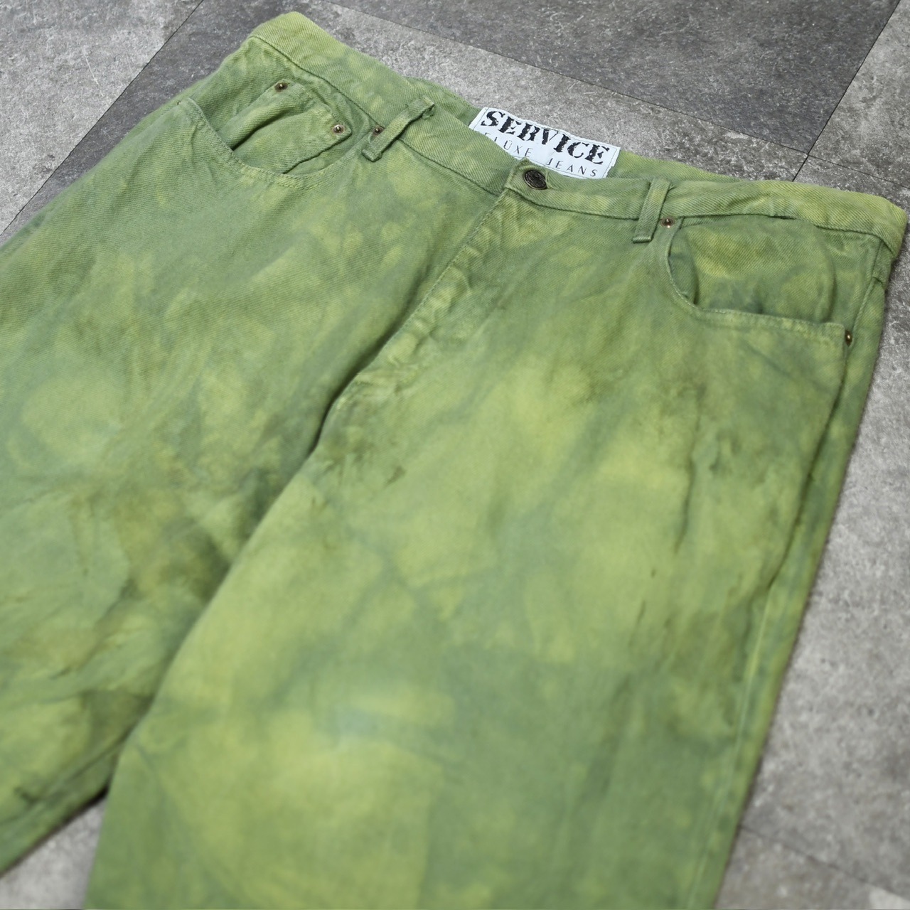 SERVICE delxe jejns wide denim pants over dye