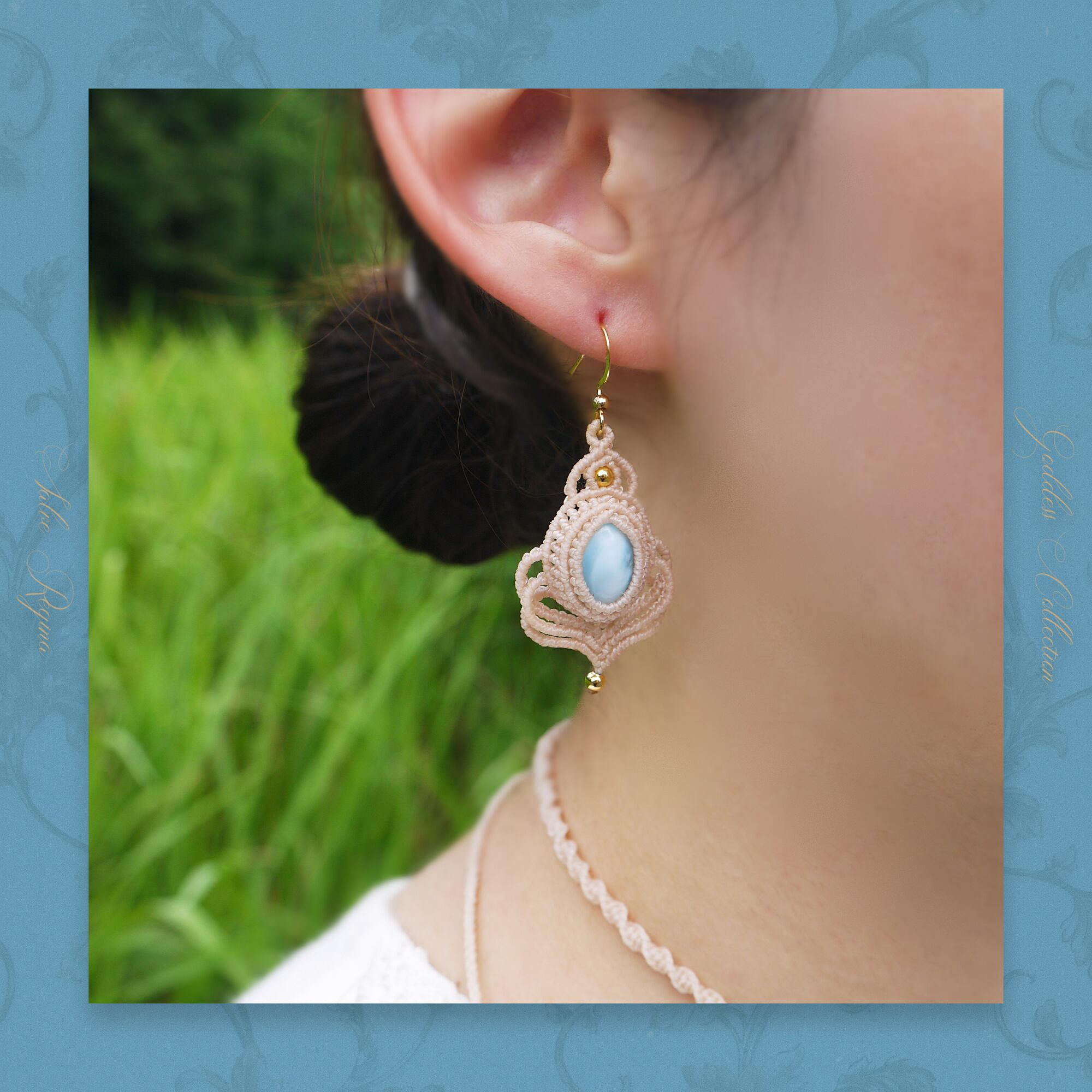 ラリマー マクラメピアス 【公式通販】