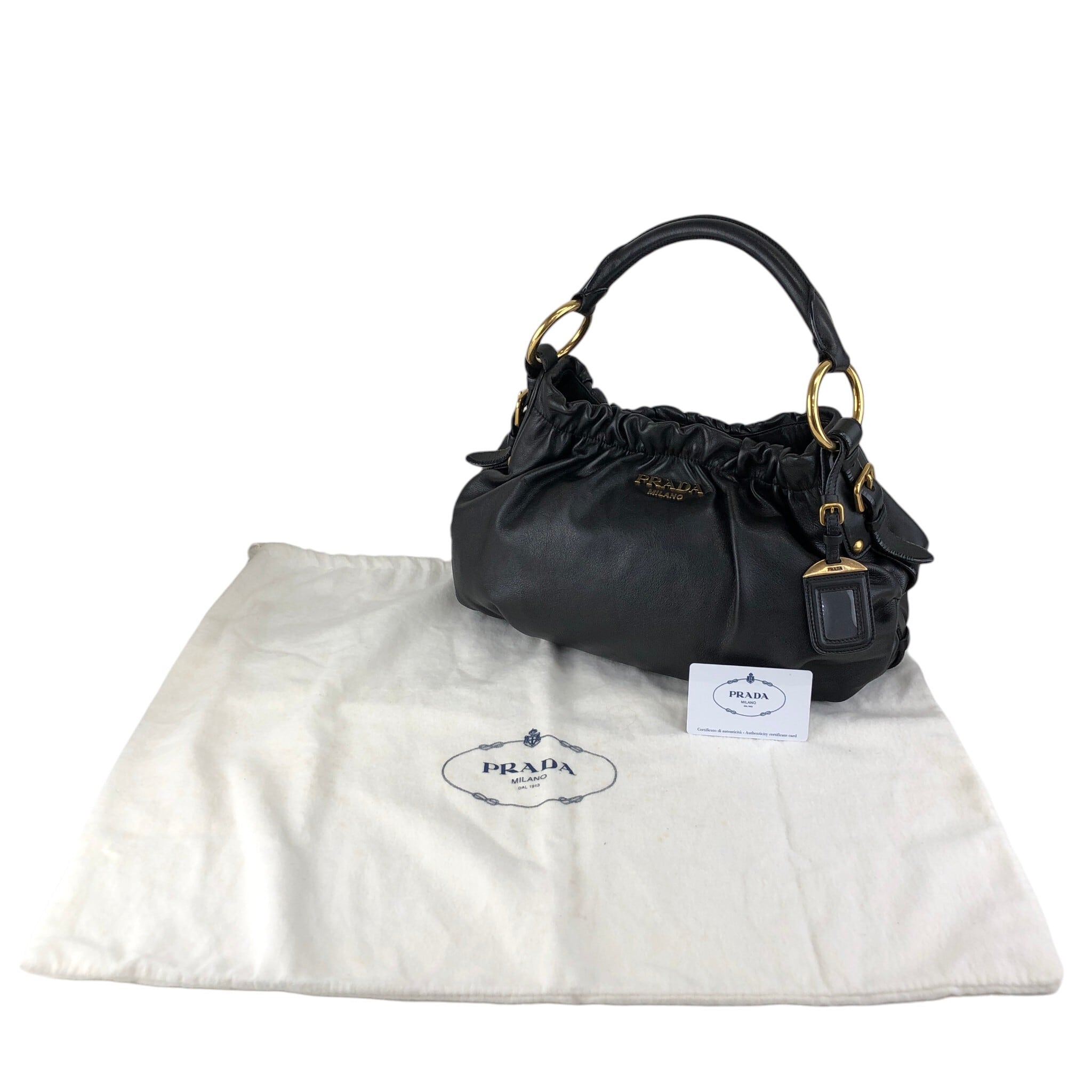 PRADA ビンテージ　ブラック ショルダーバッグ PRADA プラダ ショルダーバッグ ブラック ロゴ レザー ワンショルダー