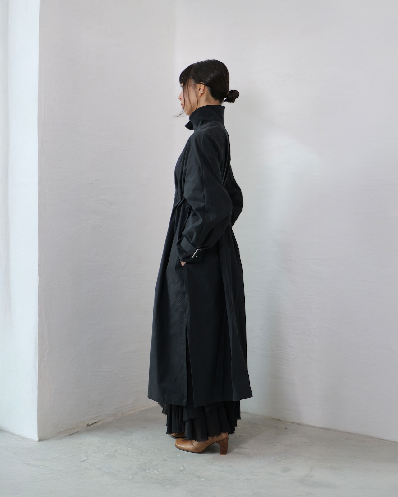 to-te - Hole Tuck Balloon :Matt Black|ホールタック/バルーンシャツコート