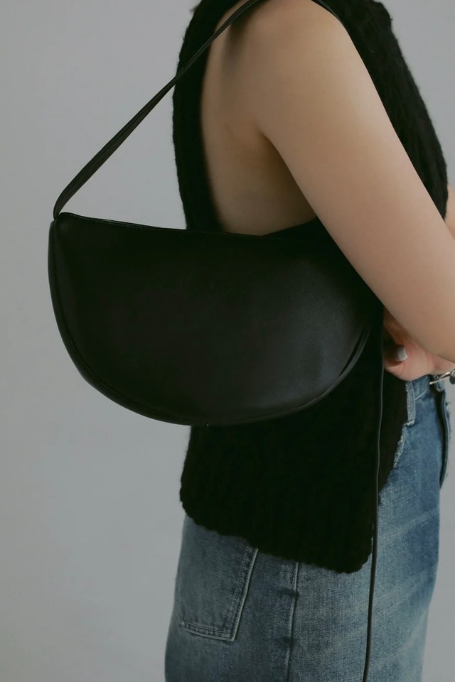 louren half moon leather bag  ハーフムーンレザーバッグBlack