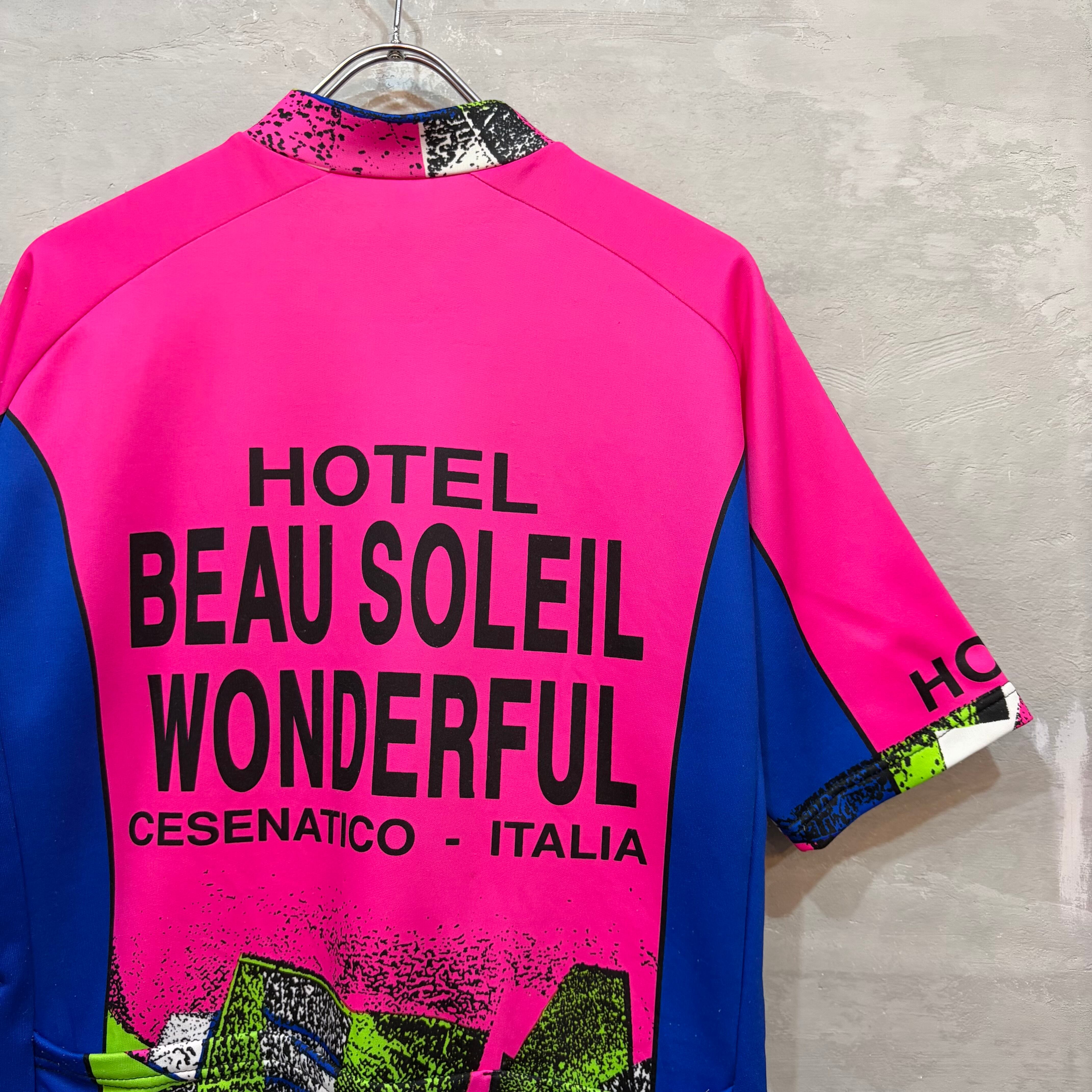 90s イタリア製 Nalini サイクルジャージ HOTEL BEAU SOLEIL ネオン