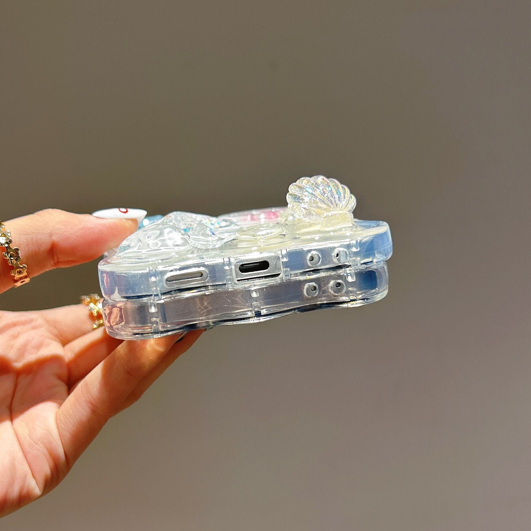 透明感 Galaxy Z Flip 7 6 5 4 3 ケース ウエーブフレーム かわいい 魚