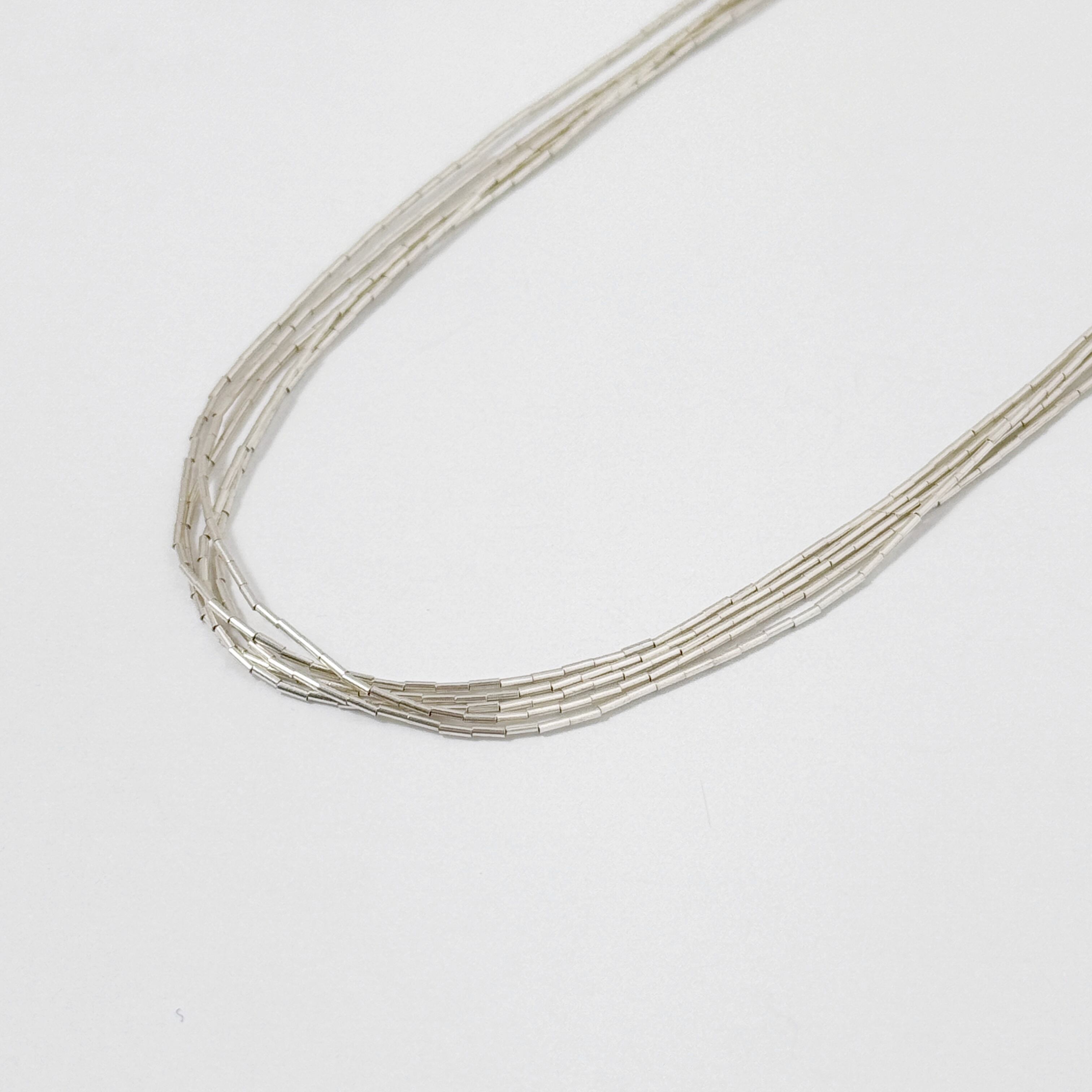 再入荷】リキッド シルバー ネックレス 5連 41cm+5cm《Indian Jewelry 