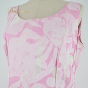 フラダンス 衣装 ワンピース ドレス ピンク系 日本製 ノースリーブ パステルカラー ワントーン デニム生地 かわいい 華やか 鮮やか 明るい ハワイアン アロハ ハワイアンプリント フラ ダンス レッスン 練習 かわいい系