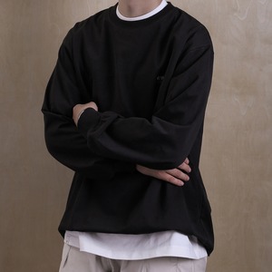 ロゴラウンドネックルーズロングTシャツ　0809