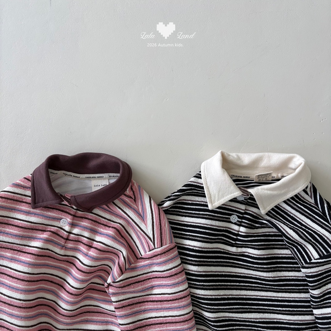 【取寄】LALALAND （Kids）ピグストライプカラーTシャツ｜秋服｜韓国子供服｜ 26/SM