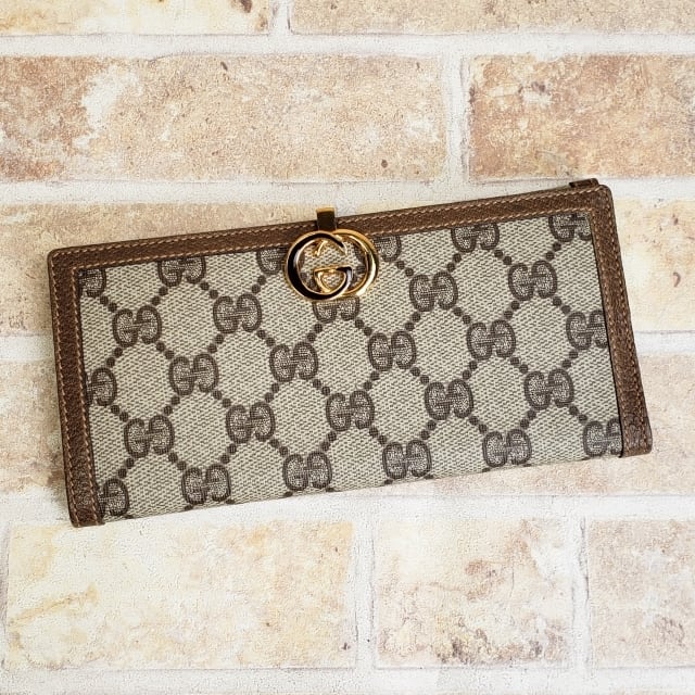 デットストック オールドグッチ ☆ GG柄 PVC 長財布 イタリア製  