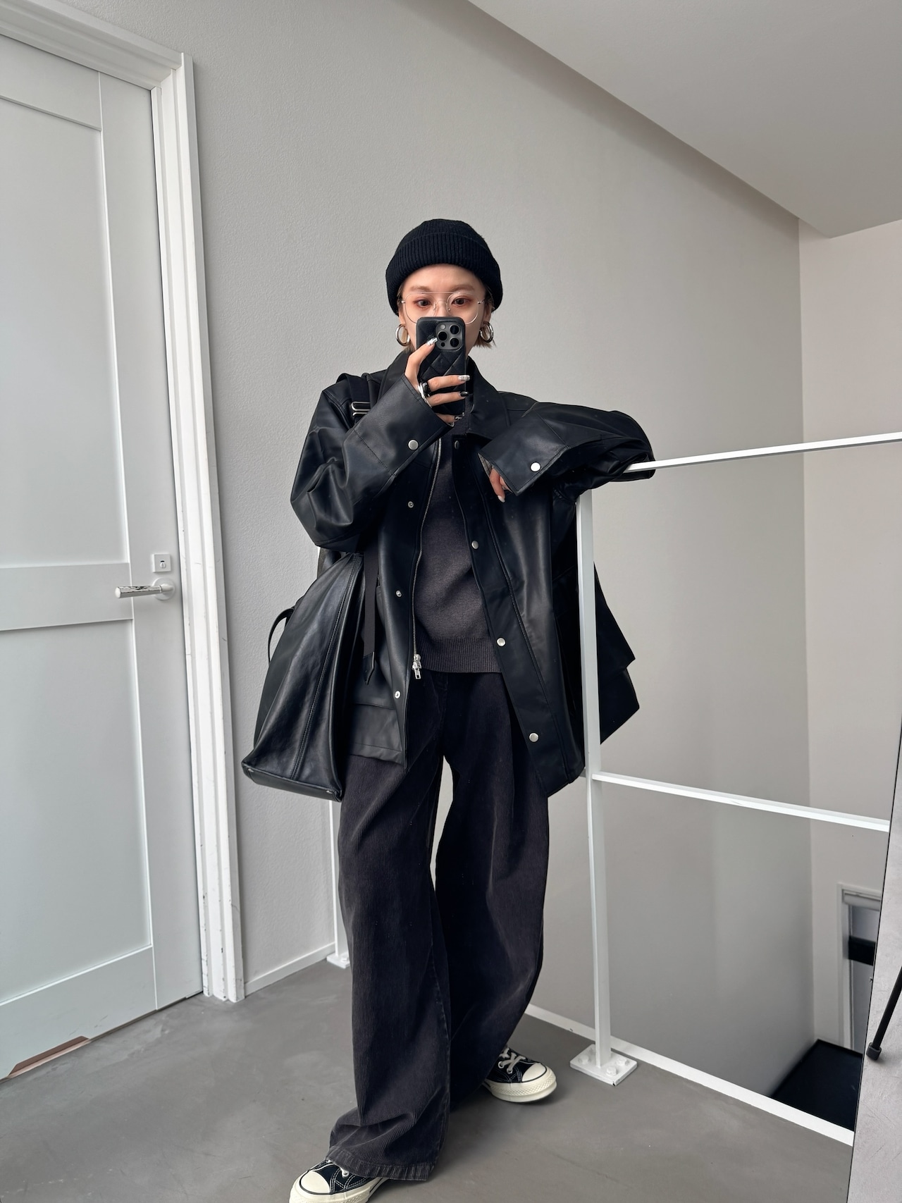 yawamochi high gauge design knit/charcoal