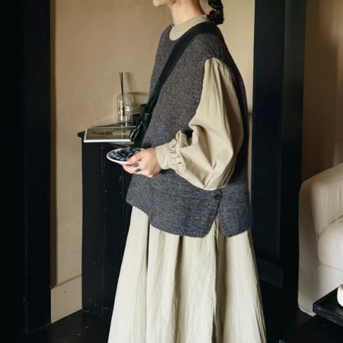 フロントタックロングワンピ ・12453