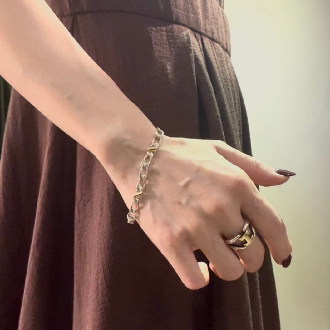 艶と18K。1830 【TIFFANY&CO.】 ブレスレット 18cm シルバー925×18K