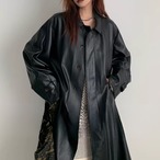 Retro Cool-Girl PU Leather Trench Coat (ME228)