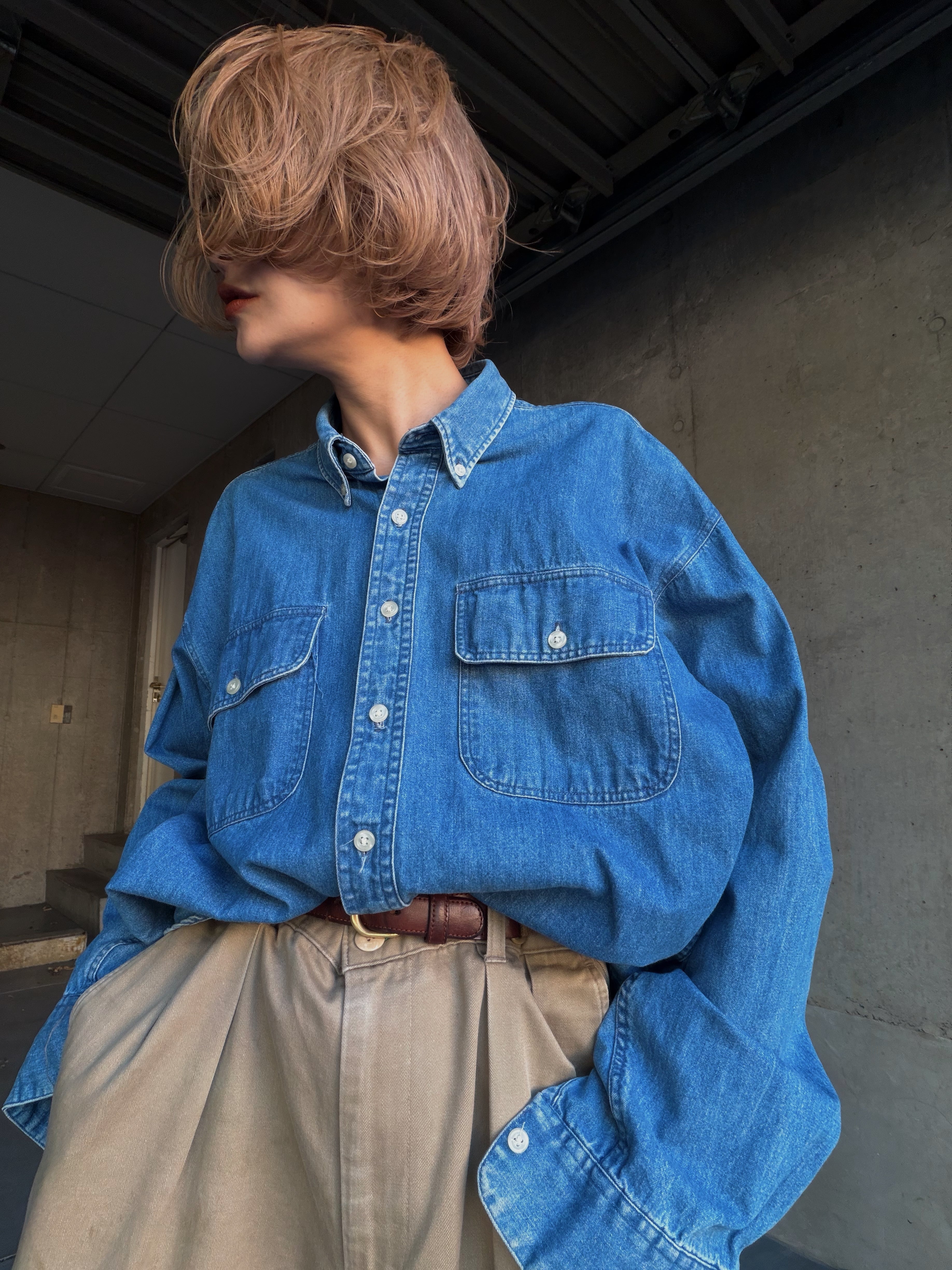 (SH1111)90’s old GAP denim BD shirt