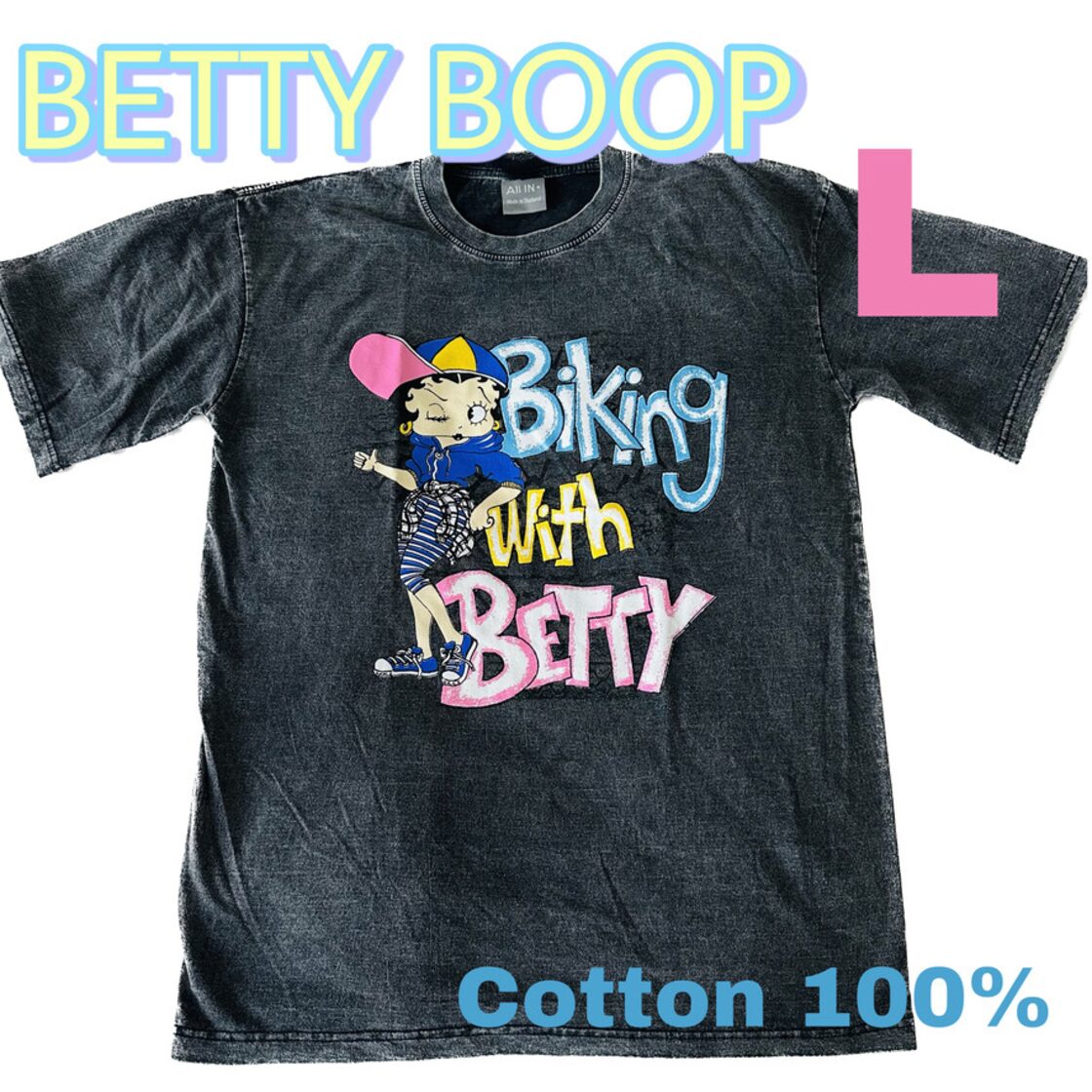 Tシャツ L ベティちゃんBETTY BOOP バイクスタイル カラフル 新品 | PAY ID