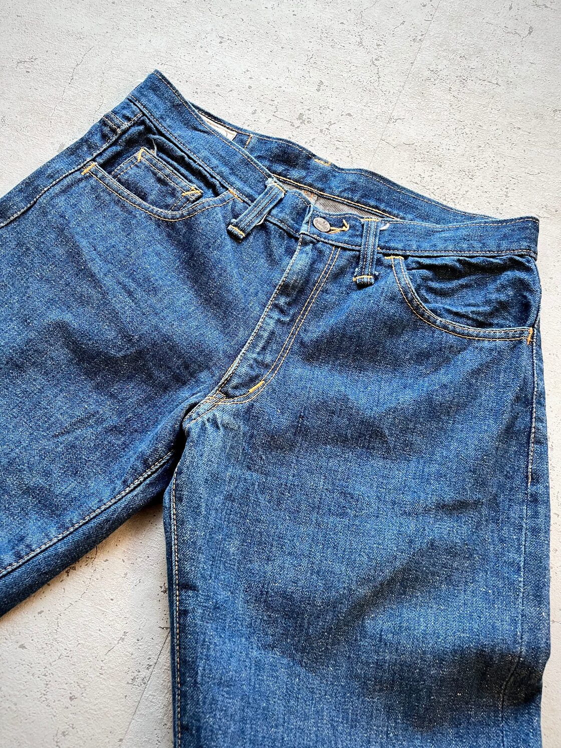 70s McCampbell 5PKT INDIGO DENIM SLIM TAPERED OLD VINTAGE マッ 