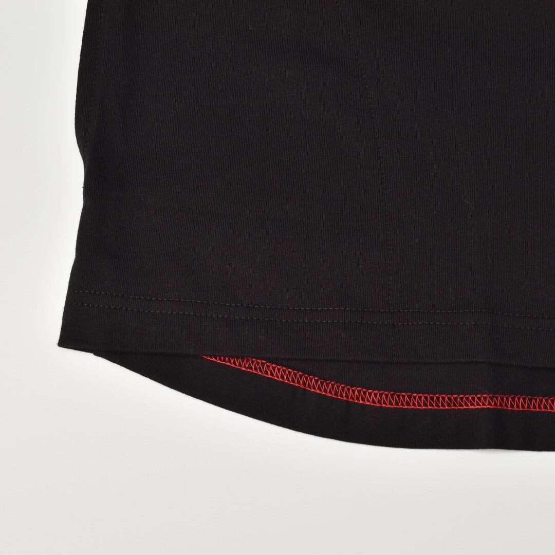 快晴堂 カイセイドウ Girl's 肩ギャザー7分袖Tシャツ・ブラック