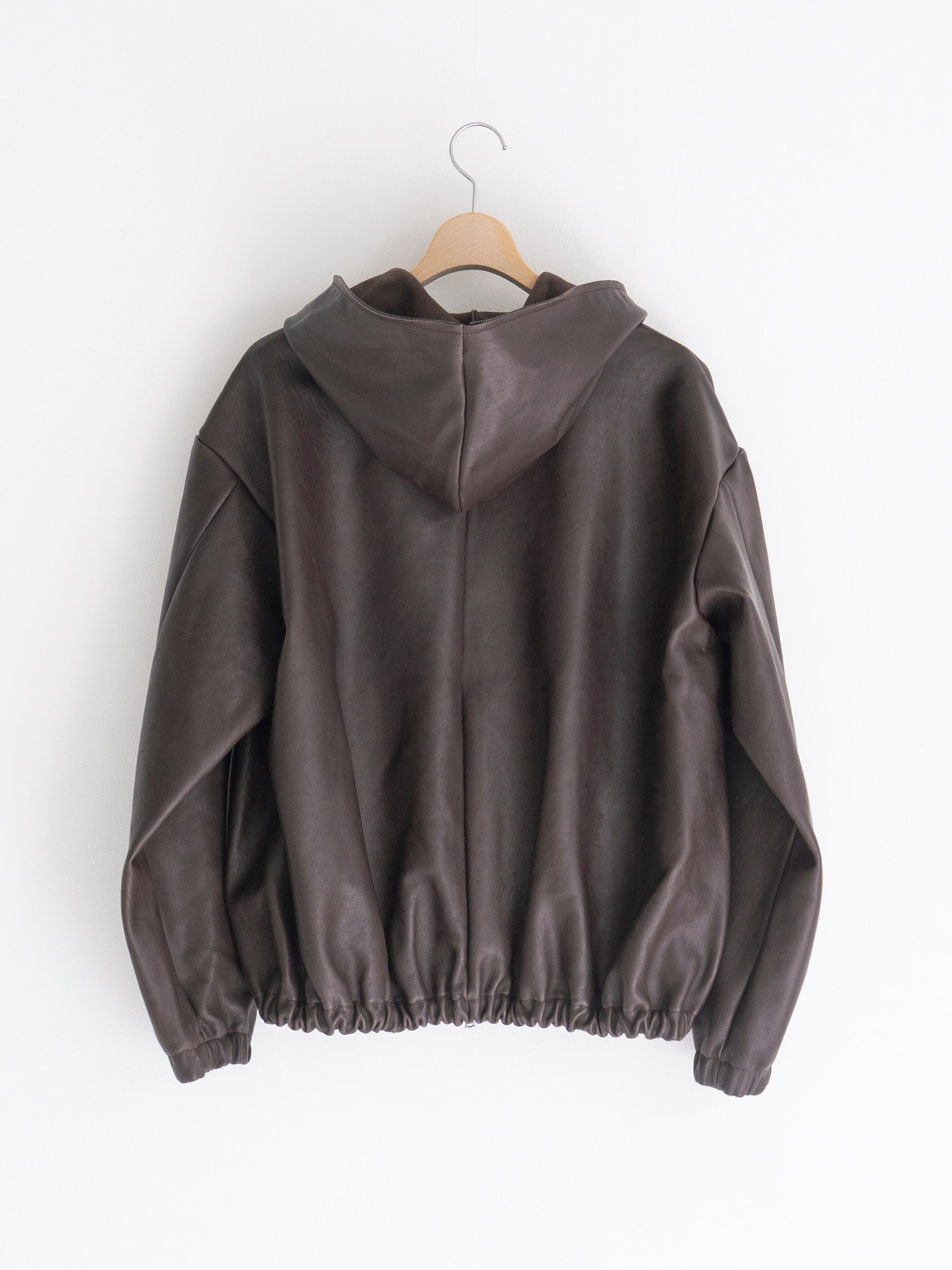 完売品★aLORS Blouson Gabi DarkBrown サイズ1 BPS GABRIELA COLL GARMENTS LEATHER HOODED ZIPPER JACKET BROWN S12
