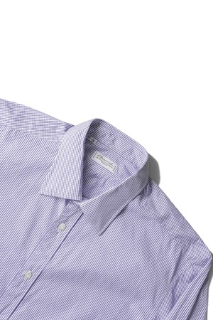 "Charvet" Purple Color Check Pattern Cotton Dress Shirt Made in FRANCE