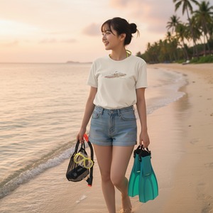 Whale Fall-Tシャツ(バニラホワイト)