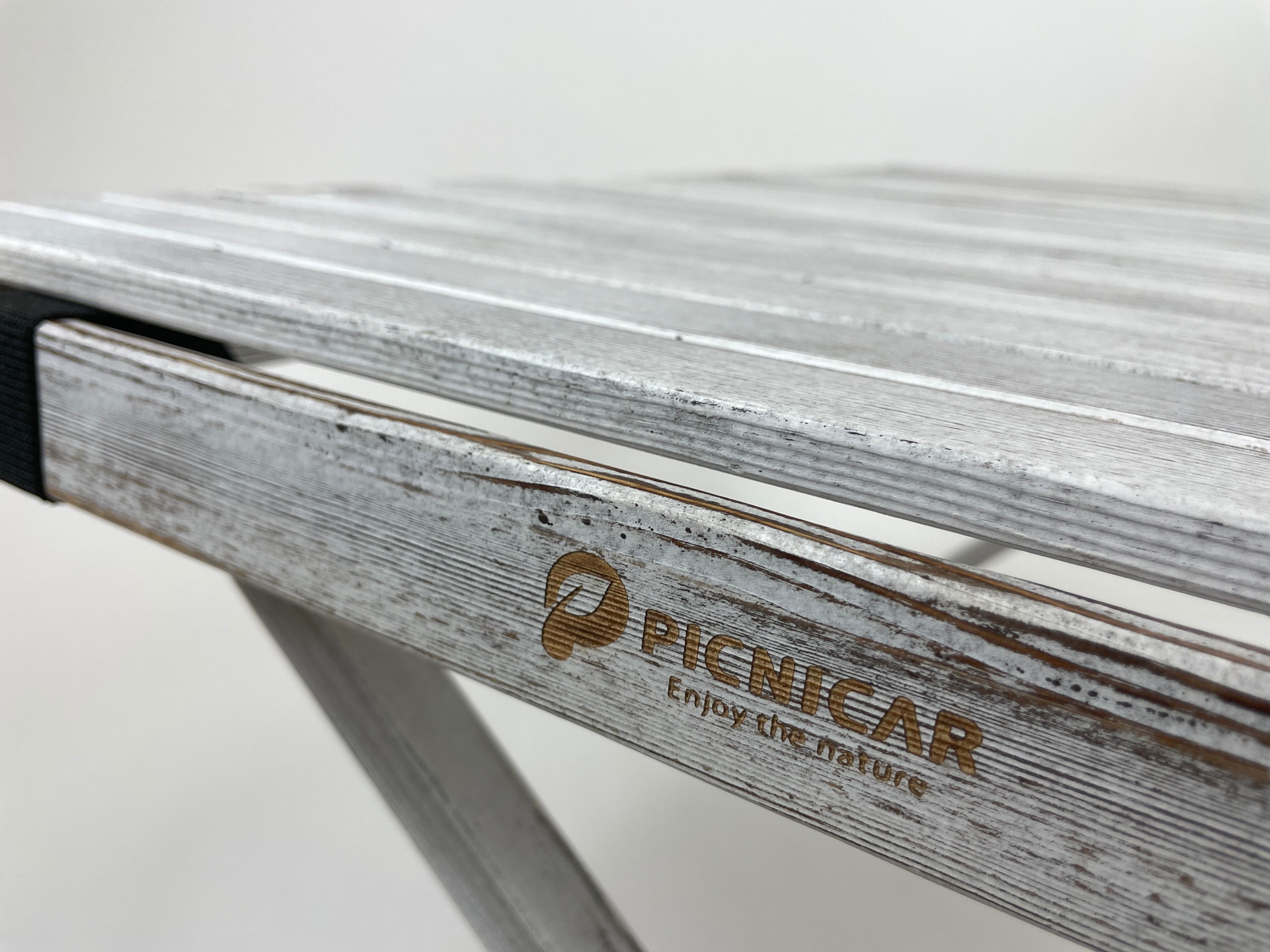 PICNICAR ロールトップテーブル 白 90㎝ キャンプ アウトドア テーブル