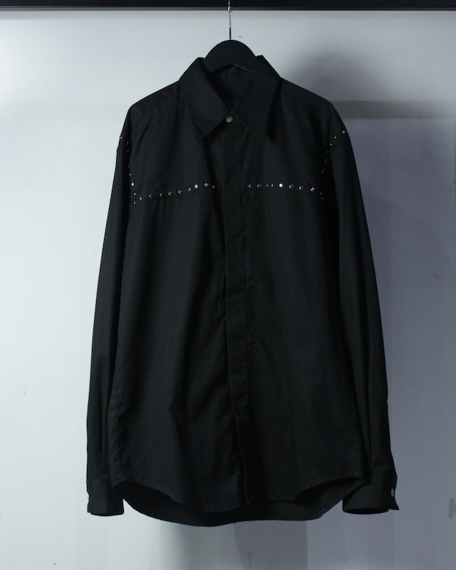 【Caka BLACK】“VERSACE” Studs Decoration Vintage L/S Shirt