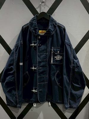【X VINTAGE】"ENERGIE" Fireman Buckle Gimmick Vintage Short Duck Jacket