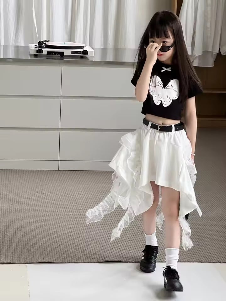ベルト付きサイドロングスカート
