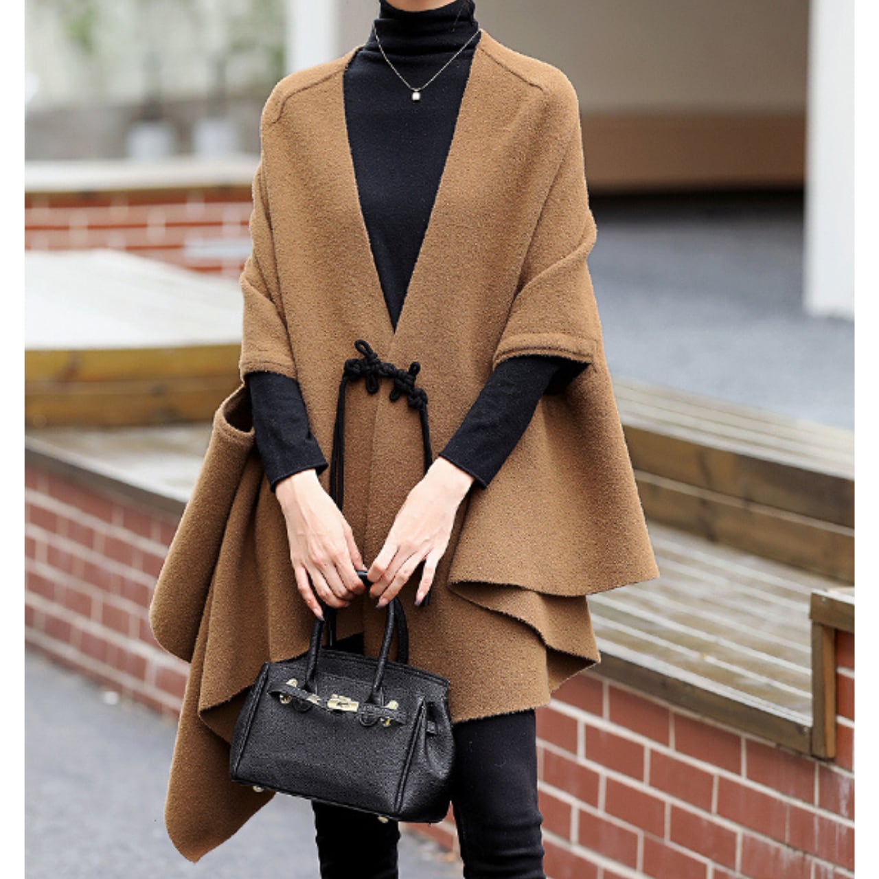 Cape-Style Short Coat L00581