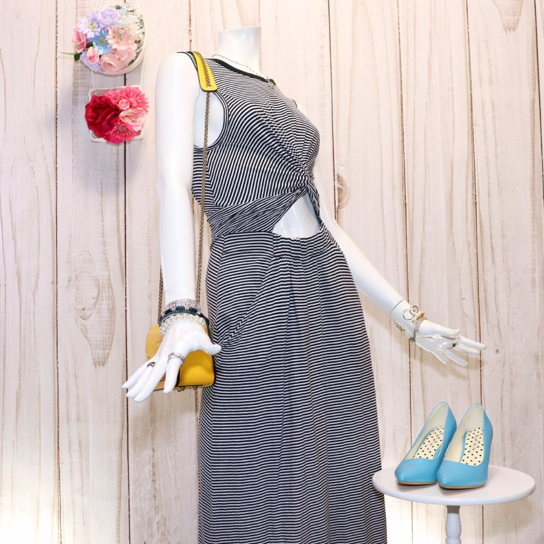 アレキサンダーワン ボーダーロングワンピース XS へそ出しデザイン