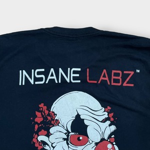 【NEXT LEVEL】INSANE LABZ サプリメント Tシャツ 商品系 ロゴ イラスト キャラクター バックプリント 両面プリント 黒t 半袖 夏物 US古着