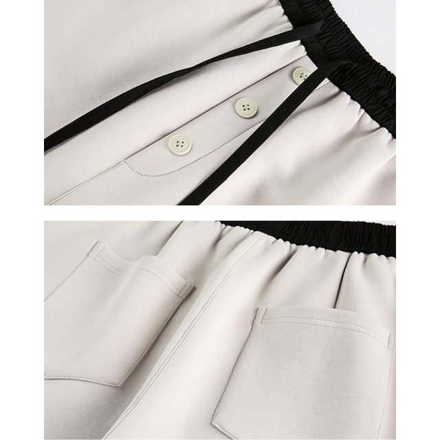 button design waist collar sweatpants　ボタンデザインウエストカラースウェットパンツ　J1143
