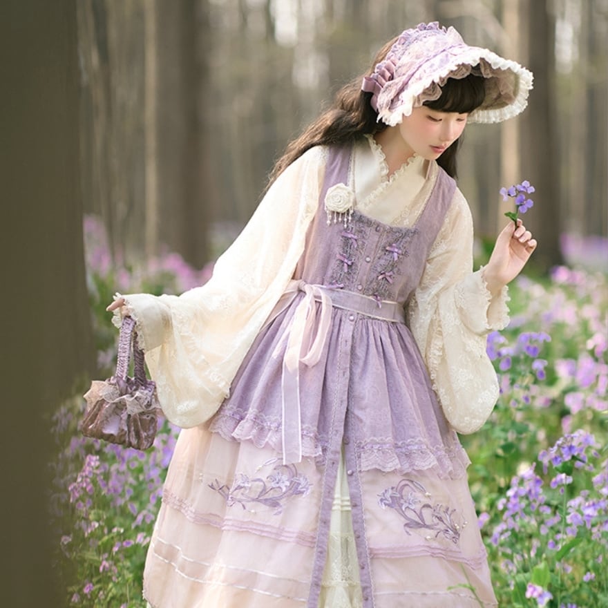 中華ロリータ JSK 着物風×花柄 クラシカル 撮影会向け｜WithU