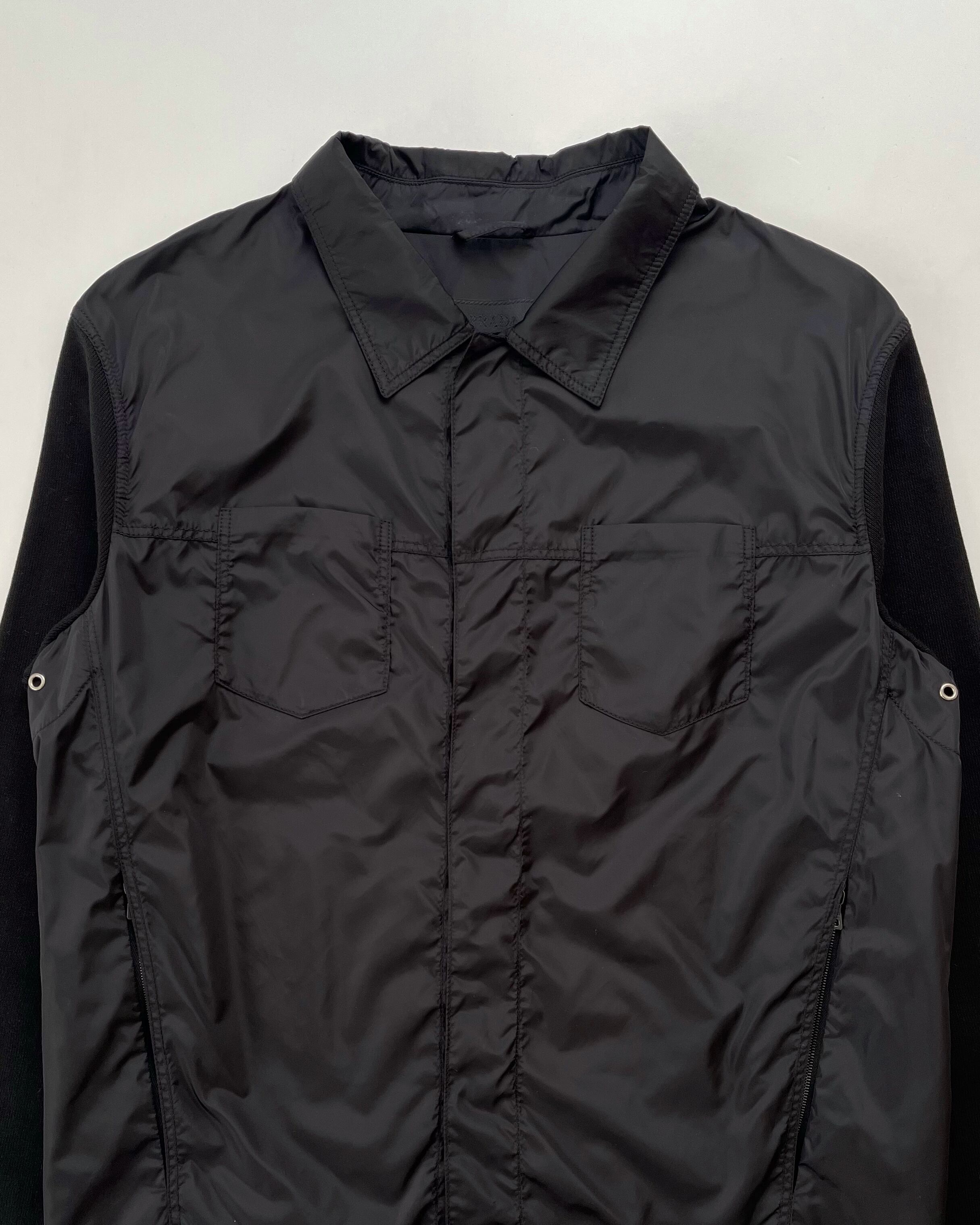 ジャケット・アウター PRADA Cotton Nylon Hybrid Trucker Jacket PRADA Early 2000s Cotton Nylon Hybrid Trucker Jacket | PAY ID